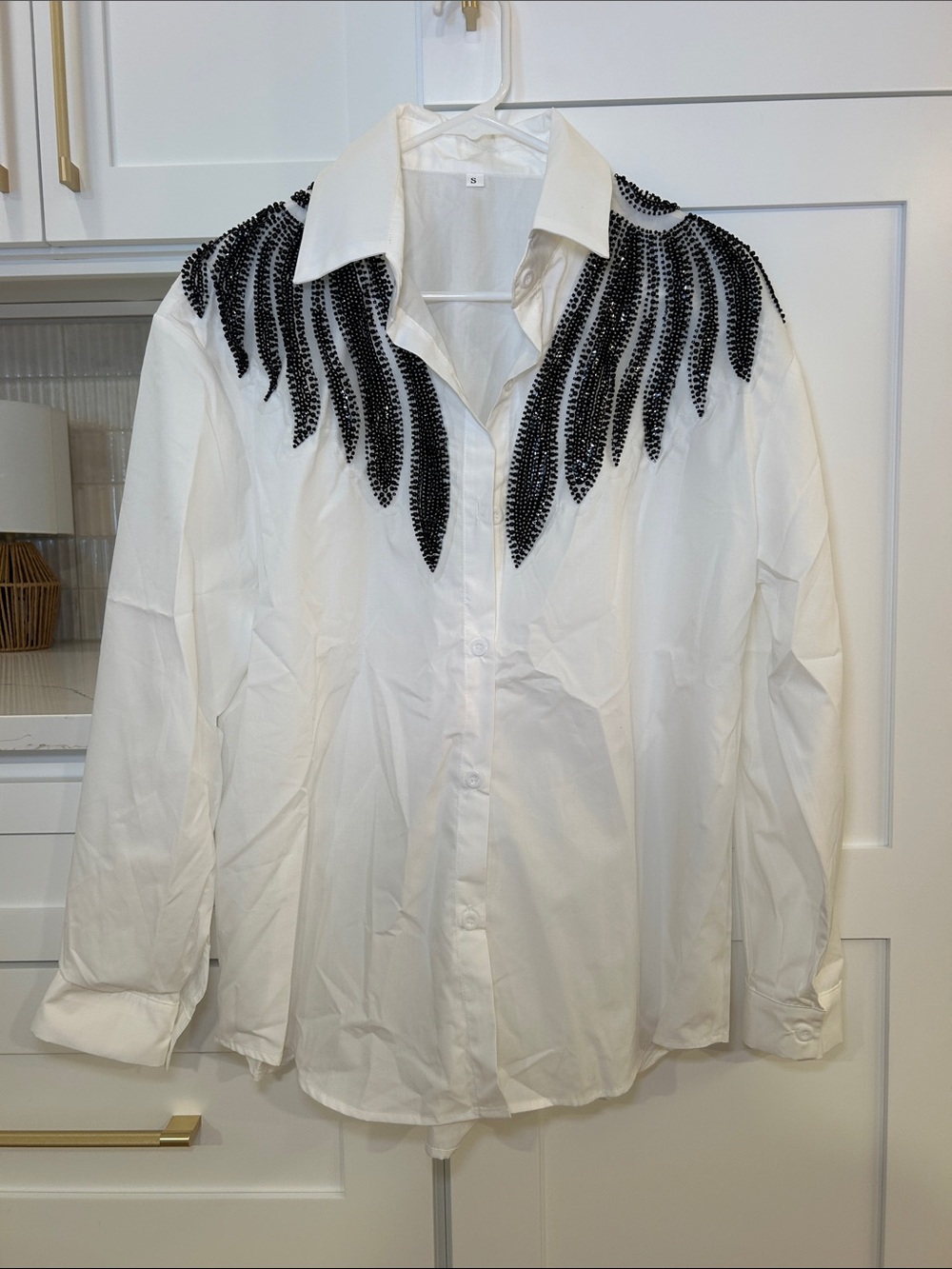 NWOT Western Inspired Button Down Top w/Beaded Details